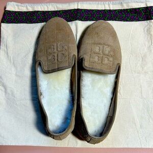 Tory Burch Tan Slippers- new inner soles- Size 10